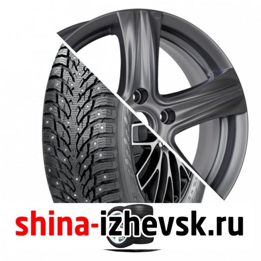 Колесо в сборе Nokian Hakkapeliitta 9 SUV 215/65 R16 T 102 + КиК Легион 6.5xR16 5×114.3 ET45 DIA67.1 Темно-серый в Ижевске